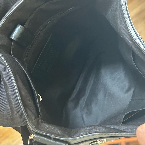 Coach Houston Map Bag black pebble leather messenger purse crossbody - Picture 14 of 16